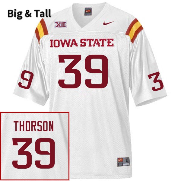 Iowa State Cyclones Men's #39 Asle Thorson Nike NCAA Authentic White Big & Tall College Stitched Football Jersey WR42H13VU